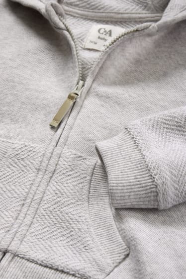 Neonati - Orsetti - felpa con zip e cappuccio neonati - grigio chiaro melange