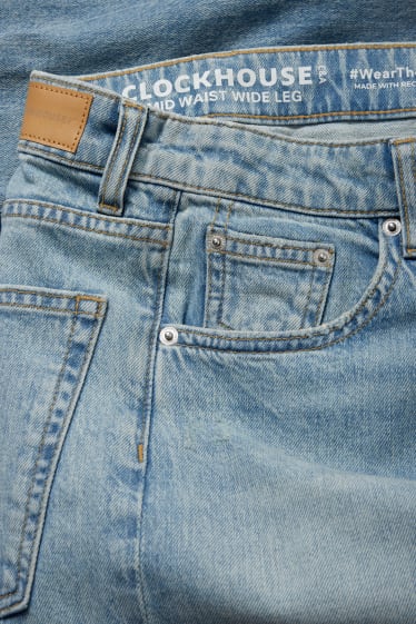 Joves - CLOCKHOUSE - wide leg jeans - mid waist - texà blau clar