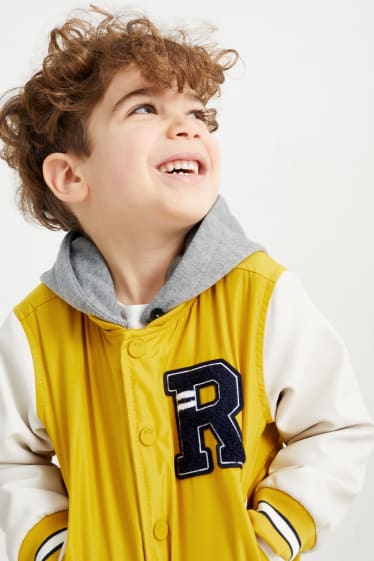 Kinder - Collegejacke mit Kapuze - gelb