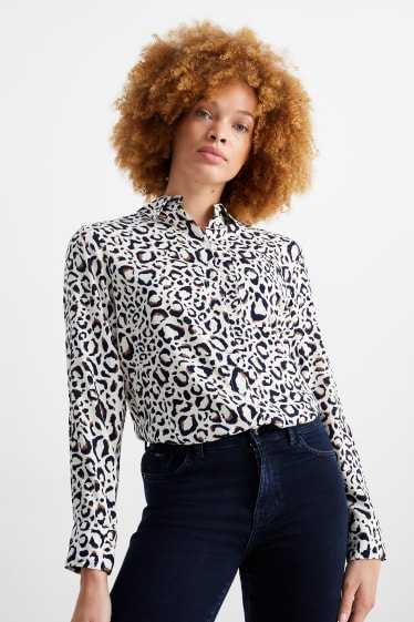 Donna - Blusa - fantasia - bianco crema