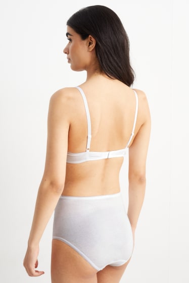 Damen - Multipack 2er - BH mit Bügel - DEMI - wattiert - LYCRA® - weiß / schwarz