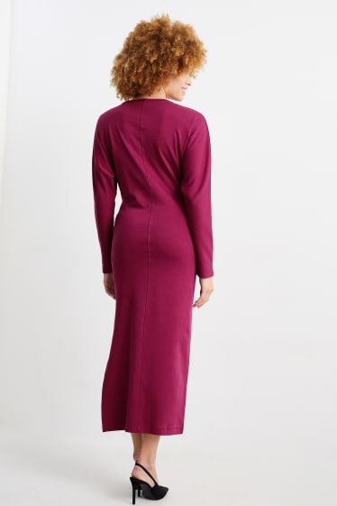 Damen - Kleid mit Schlitz - violett