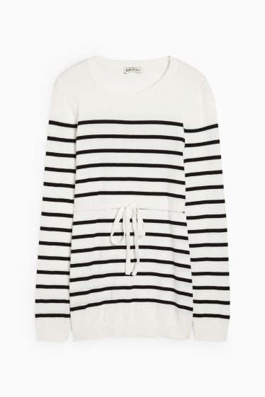 Women - Maternity jumper - striped - white / black
