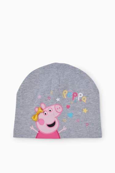 Dzieci - Świnka Peppa - czapka - jasnoszary-melanż