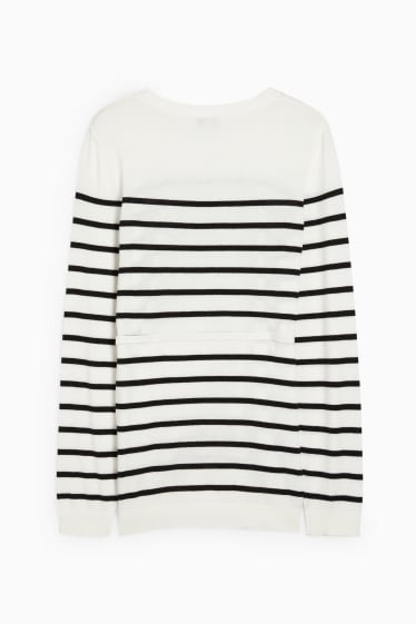 Women - Maternity jumper - striped - white / black