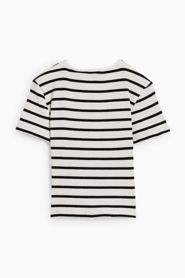 Enfants - T-shirt - à rayures - noir / blanc