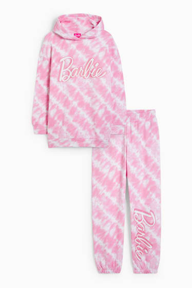 Copii - Barbie - set - hanorac și pantaloni de trening - 2 piese - cu model - roz