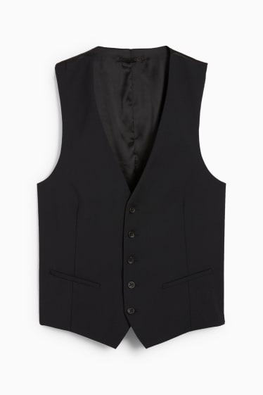 Uomo - Gilet coordinabile - regular fit - Flex - misto lana - nero