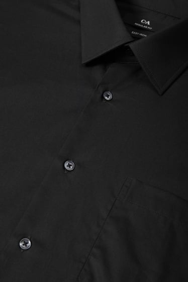 Pánské - Business košile - regular fit - extra dlouhé rukávy - snadné žehlení - černá