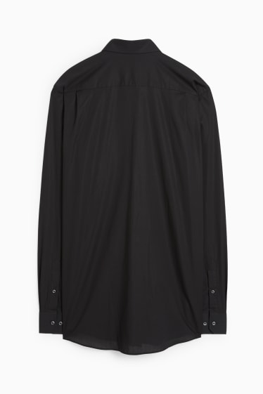 Uomo - Camicia business - regular fit - maniche ultralunghe - facile da stirare - nero
