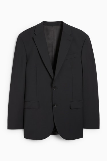 Bărbați - Sacou modular - regular fit - Flex - amestec de lână virgină - negru