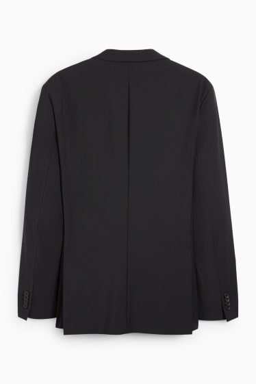 Pánské - Oblekové sako - regular fit - Flex - směs střižné vlny - černá