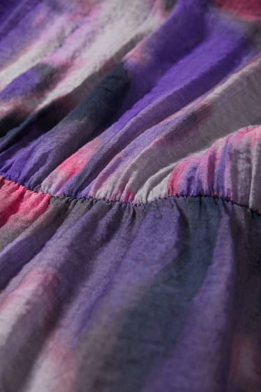 Damen - Fit & Flare Kleid - gemustert - violett