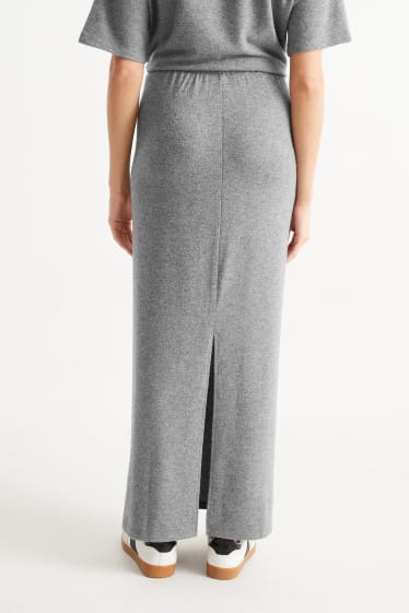 Women - Knitted skirt - gray-melange