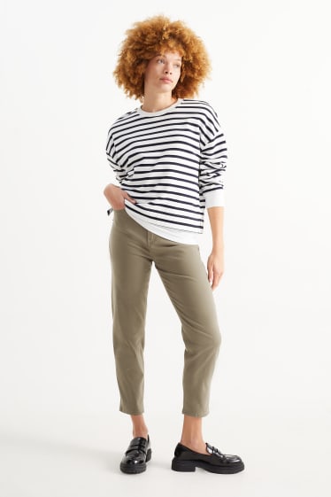 Dames - Mom jeans - high waist - groen