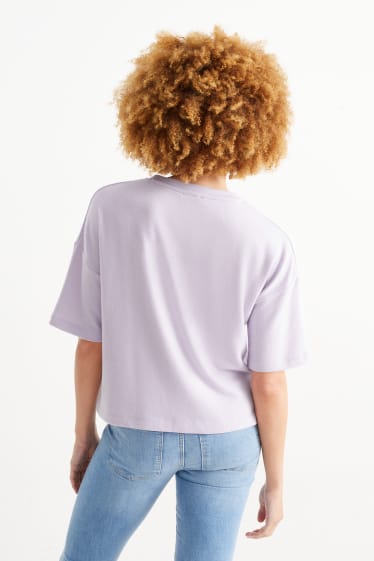 Femmes - Pull en maille - manches courtes - violet clair