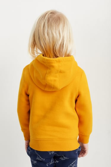 Kinderen: jongens - Set van 2 - dino - hoodie en sweatshirt - oranje