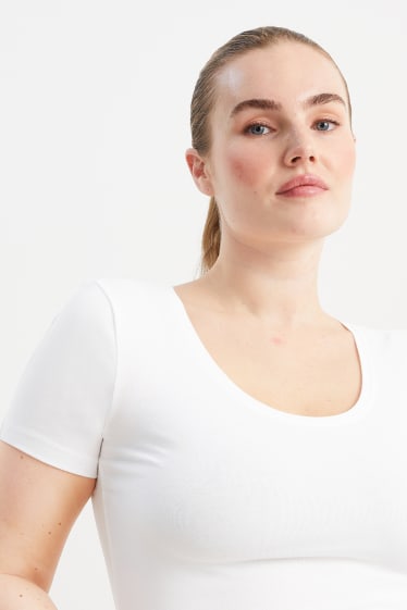 Dámské - Multipack 3 ks - tričko basic - bílá