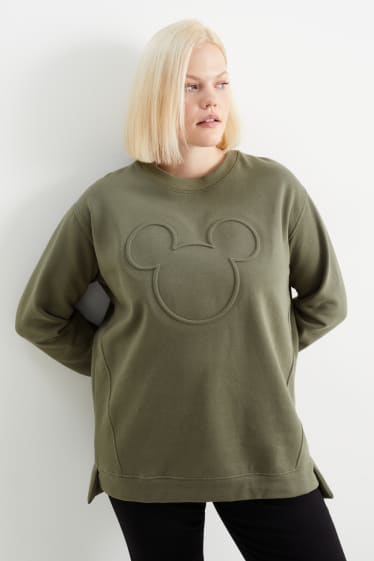 Damen - Sweatshirt - Micky Maus - grün