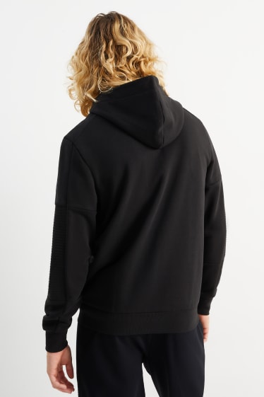 Pánské - Tepláková bunda s kapucí - černá