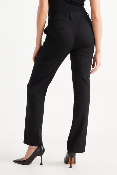 Women - Business trousers - straight fit - black