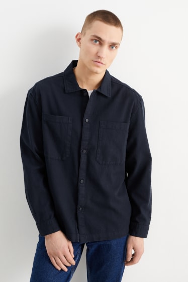 Home - Camisa - regular fit - Kent - blau fosc