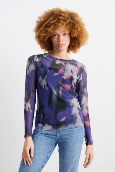 Mujer - Camiseta de manga larga - estampada - lila