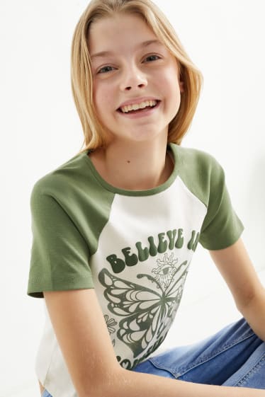 Niños - Mariposa - camiseta de manga corta - verde