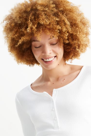 Femei - Tricou cu mânecă lungă basic - alb