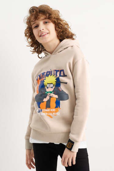 Enfants garçons - Naruto - sweat à capuche - taupe