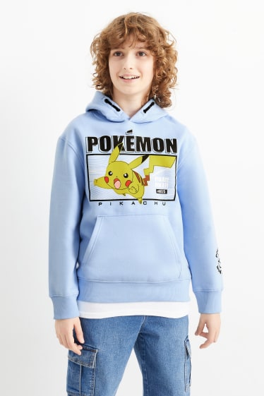 Bambini - Pokémon - felpa con cappuccio - azzurro