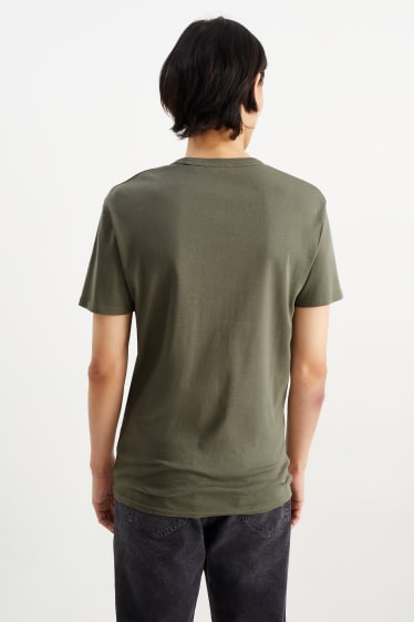 Hommes - T-shirt - côtes fines - vert