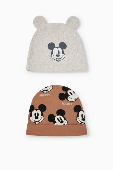 Nadons - Paquet de 2 - Mickey Mouse - gorra per a nadó - beix/marró