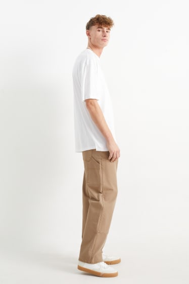 Hommes - Pantalon cargo - relaxed fit - taupe