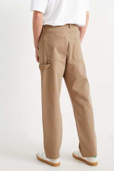Hommes - Pantalon cargo - relaxed fit - taupe