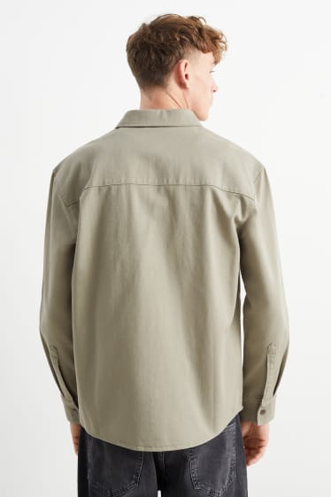 Men - Shirt - regular fit - kent collar - gray