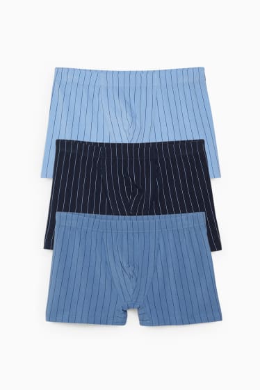 Men - Multipack of 3 - trunks - striped - blue / light blue