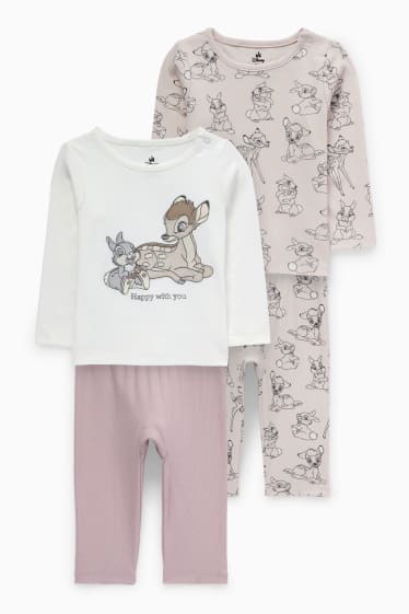 Bébés filles - Lot de 2 - Bambi - pyjama bébé - 4 pièces - beige clair