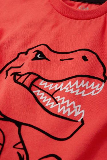 Kinder - Dino - Kurzarmshirt - rot