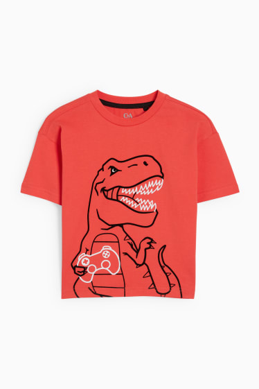 Dzieci - Dinozaur - koszulka z krótkim rękawem - czerwony