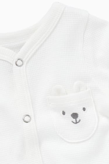Babies - Teddy bear - baby sleepsuit - white