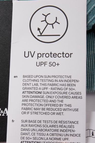 Femmes - Soutien-gorge de sport - ampliforme - protection anti-UV - turquoise