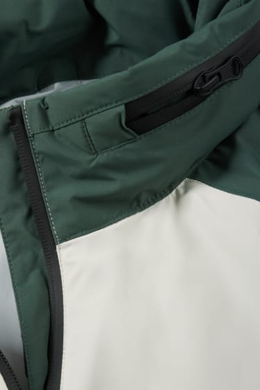 Hommes - Veste de sport avec capuche - déperlante - pliable - vert