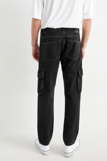 Hommes - Jean cargo - regular fit - jean gris foncé
