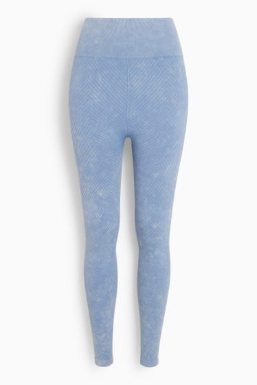 Femmes - Leggings de sport - sans coutures - protection UV - bleu clair