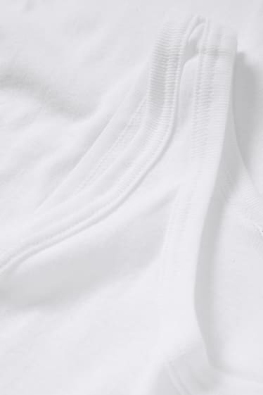 Hommes - Lot de 5 - maillots de corps - fines côtes - blanc