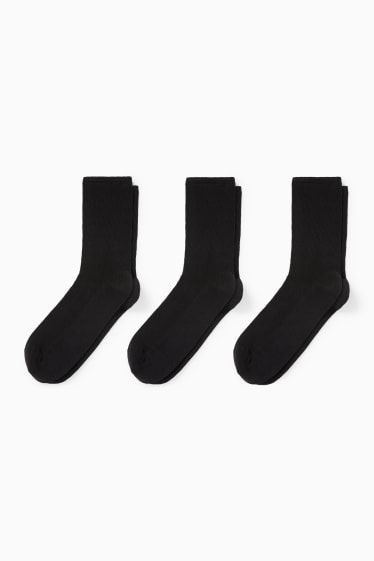 Mujer - Pack de 3 - calcetines - remate cómodo - negro