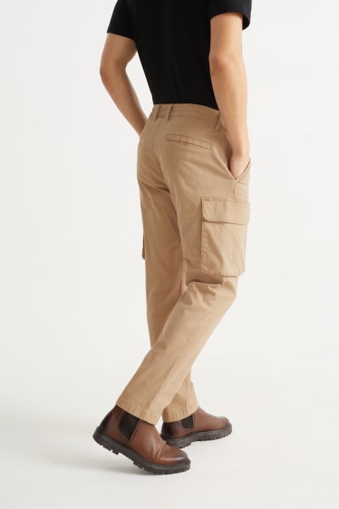 Hommes - Pantalon cargo - regular fit - beige