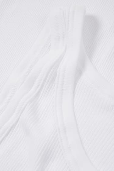 Heren - Set van 5 - onderhemd - dubbele ribstof - naadloos - wit
