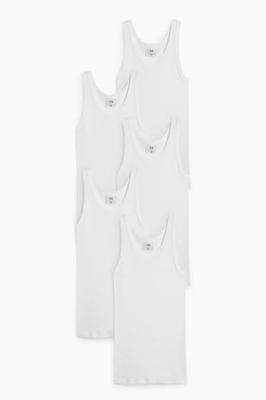 Herren - Multipack 5er - Unterhemd - seamless - weiß